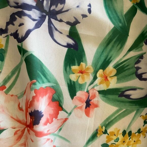 Sweet Pea floral wide leg pants high waist fully lined sz L loose fit - Picture 2 of 7